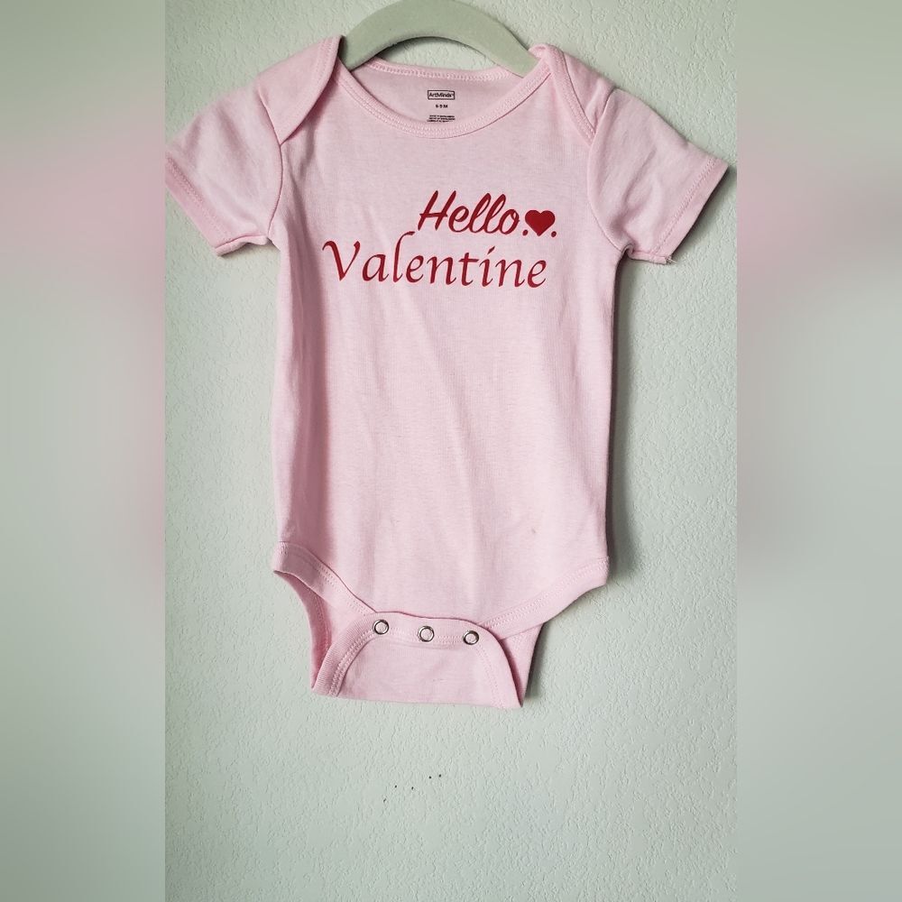 Hello Valentine baby onesie size 6-9 months